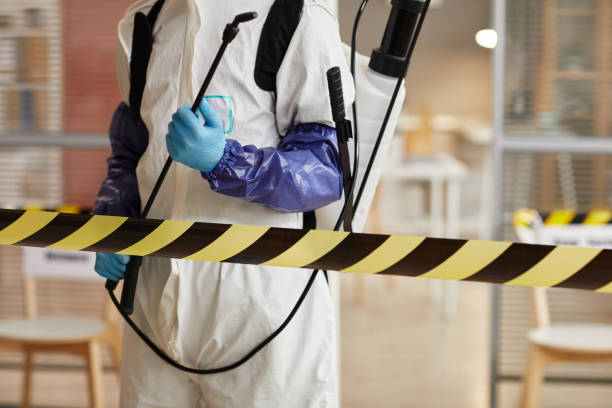 Professional Biohazard Cleanup technician working in Hye, TX
